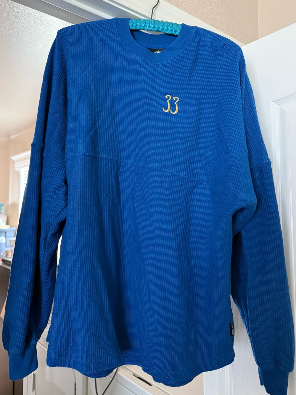 Disneyland Club 33 Royal Blue Spirit Jersey Adult Long Sleeve Top Size M